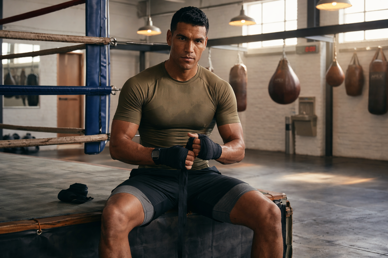 Combat training outdoors in urban environment